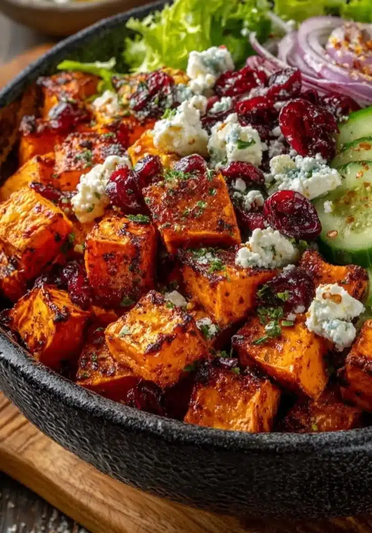 Honey Roasted Sweet Potato & Feta Salad