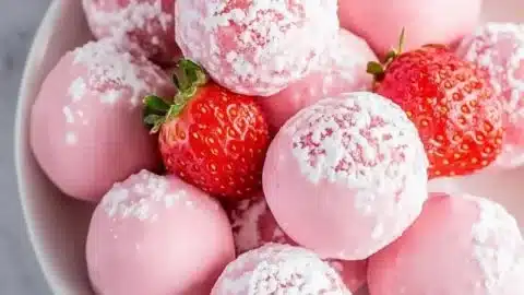 Delicious strawberry truffles that melt in your mouth, perfect for dessert lovers.