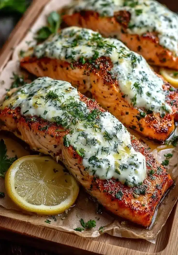 Lemon Yogurt Baked Salmon