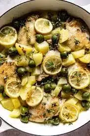 Plate of Mediterranean Herb Chicken with Lemon Yogurt Sauce