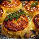 Mini mushroom and gruyère pot pies served in ramekins