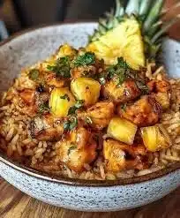 Pineapple chicken and rice