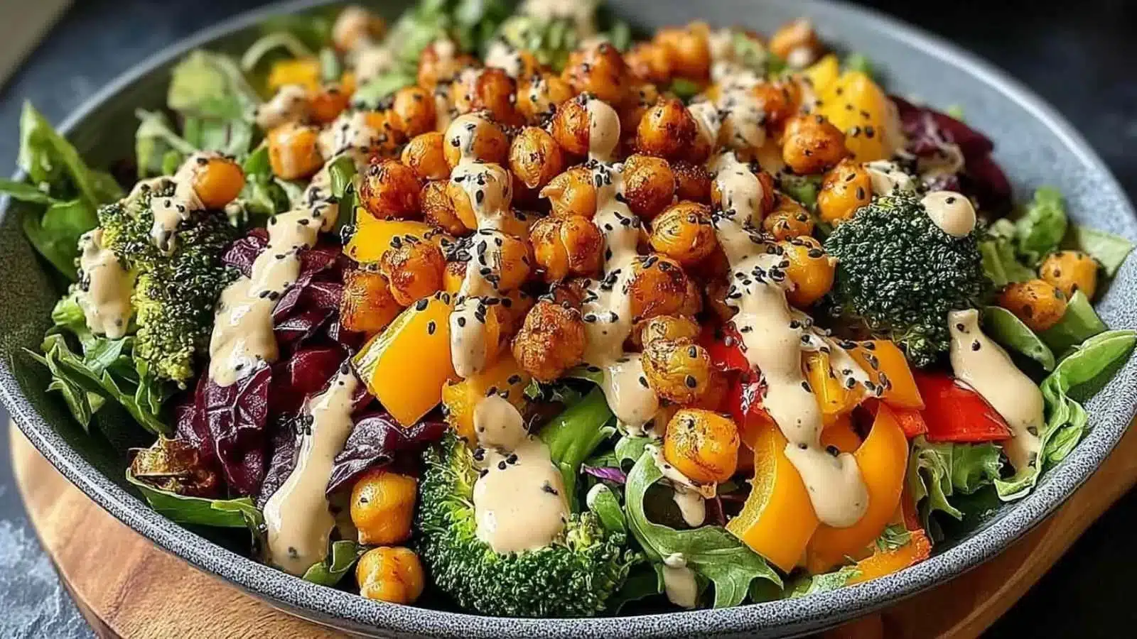 Roasted Chickpea Veggie Harvest Salad