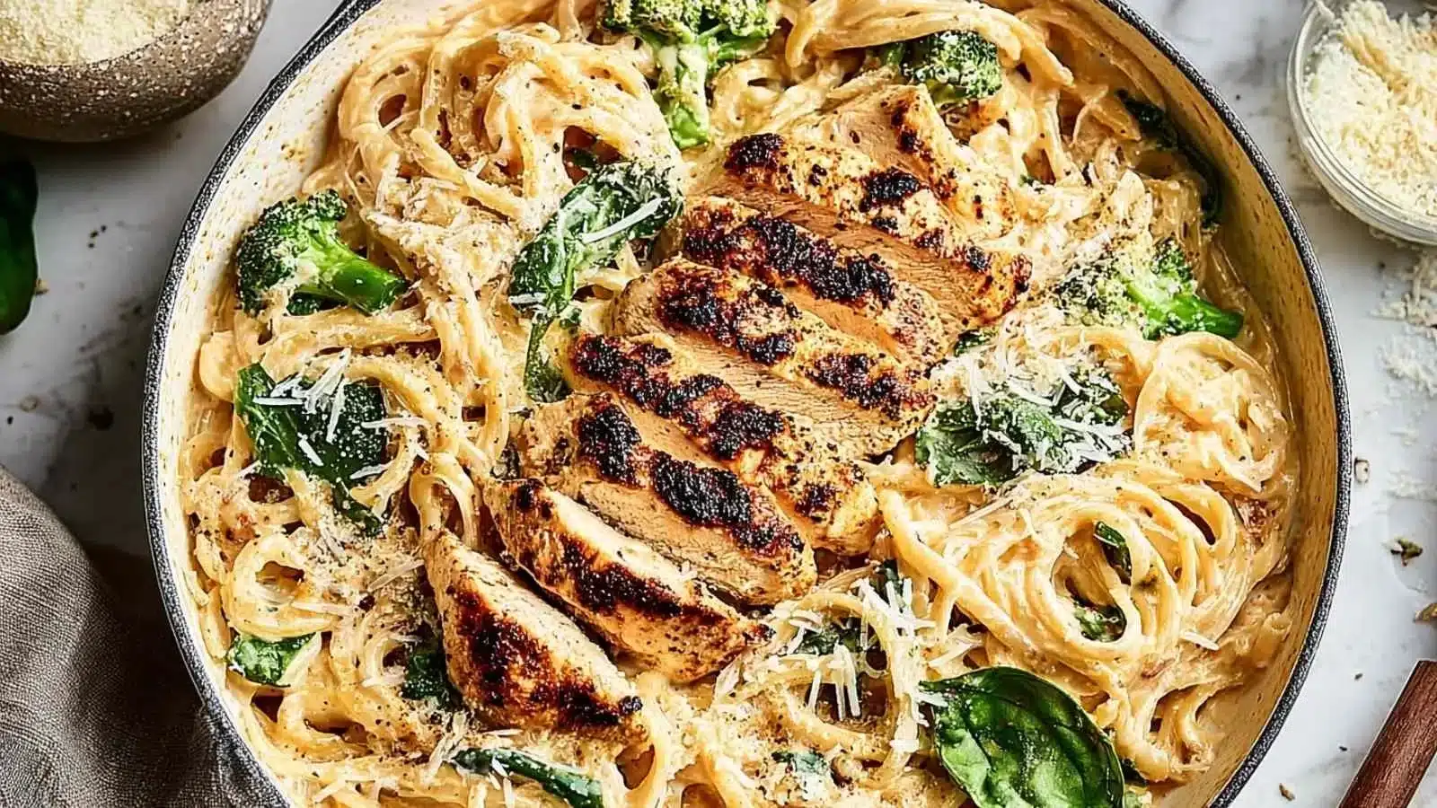 Skinny Chicken Broccoli Alfredo