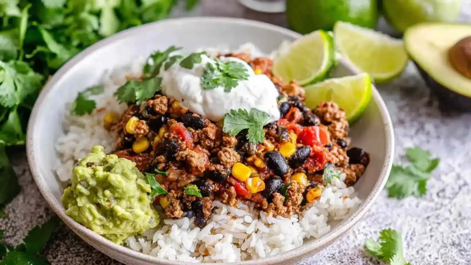 Southwest Ground Turkey Taco Bowls