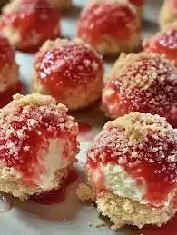 Strawberry Crunch Cheesecake Bites