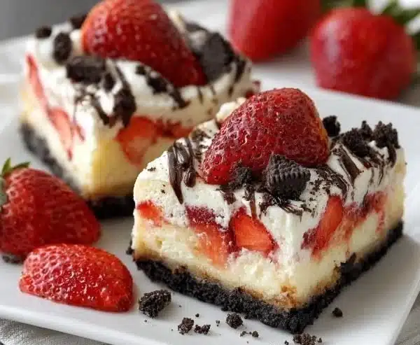 Strawberry Oreo Cheesecake Bars