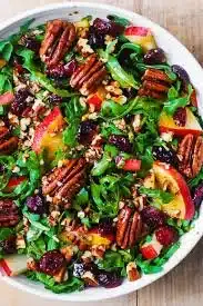 Delicious Apple Cranberry Pecan Salad with fresh apples, cranberries, and pecans