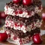 Delicious Cherry Rice Krispie Treats on a plate