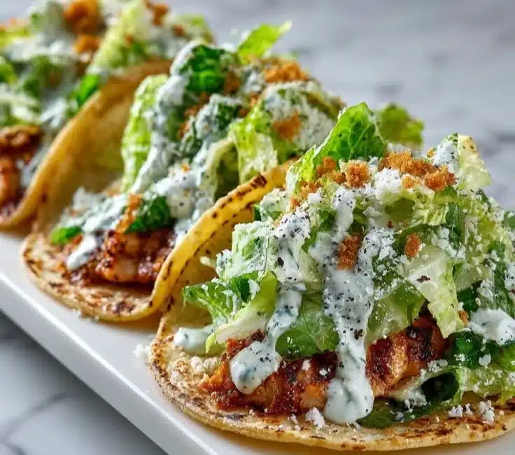 Chicken Caesar Smash Tacos