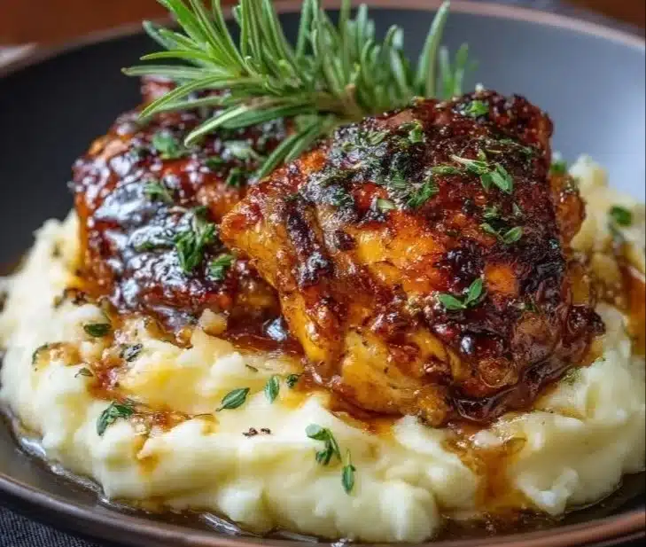 Chipotle Honey Chicken Thighs With Smoked Gouda Mashed Potatoes