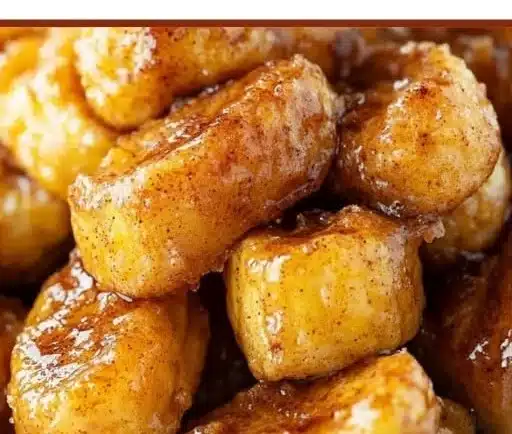Delicious cinnamon fried bananas served on a plate