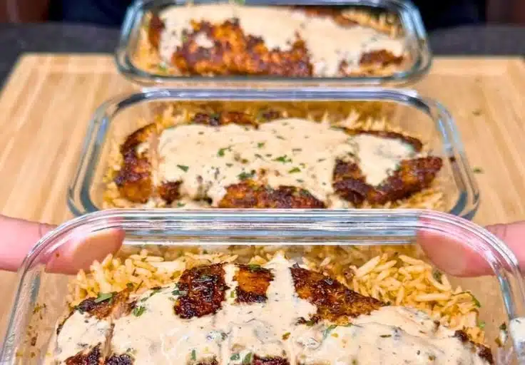 Creamy Cajun Chicken and Rice Bowls meal with vibrant colors and flavors