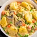 Delicious creamy chicken pot pie with flaky crust and savory filling