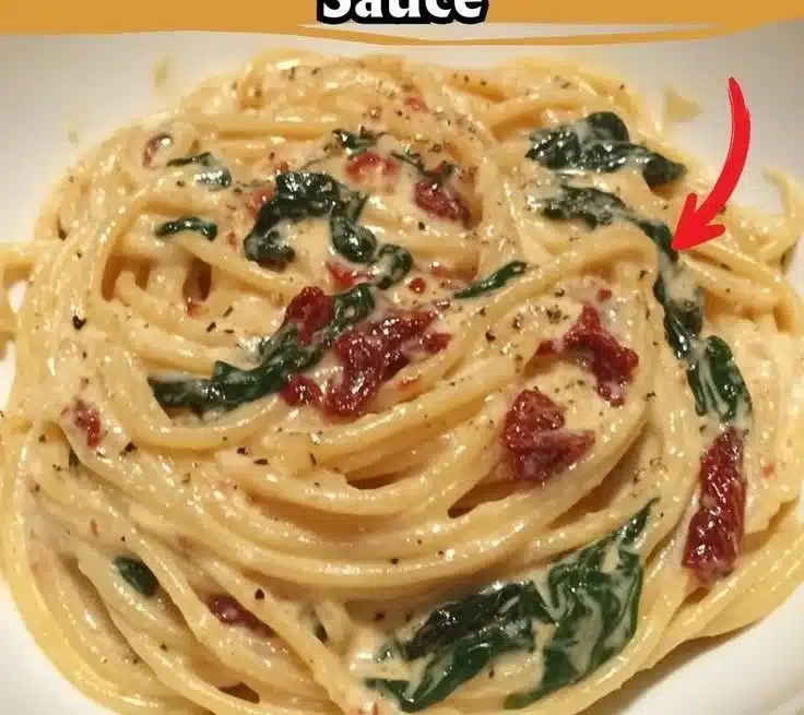 Creamy Spinach and Sun-Dried Tomato Spaghetti