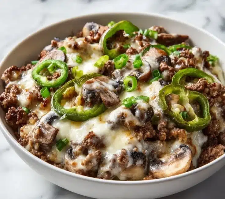 Healthy Philly Cheese Steak Bowl