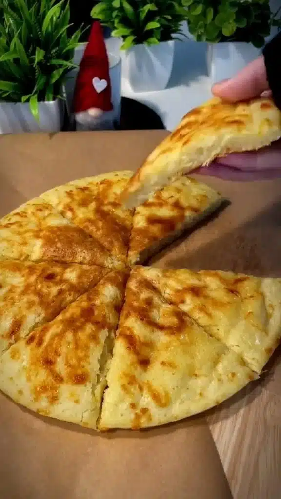 A delicious Lazy Pizza topped with fresh ingredients and melted cheese.