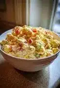 Delicious Mac-Daddi-Roni Salad with creamy dressing and fresh ingredients