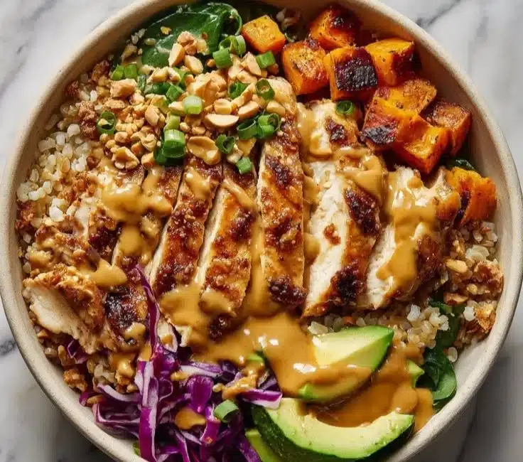 Peanut Chicken Protein Bowls