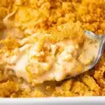 Delicious Ritz Cracker Chicken Casserole baked to perfection with a buttery crust.
