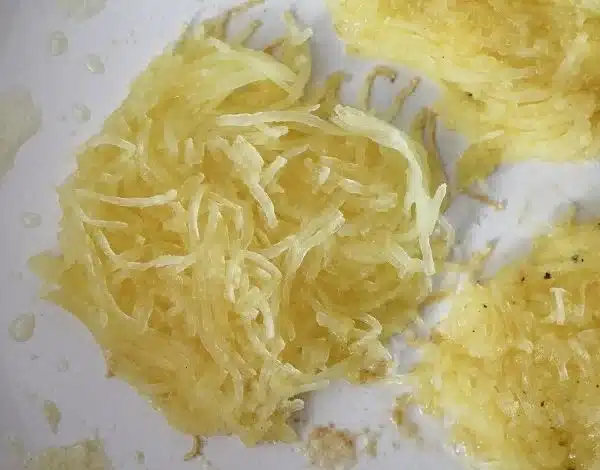 Delicious spaghetti squash hash browns served on a plate
