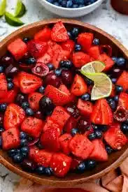 Refreshing Watermelon Summer Berry Salad with fresh fruits