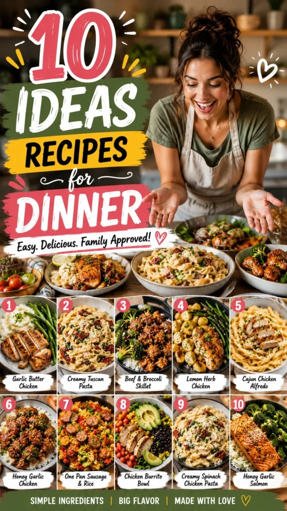 A beautiful plate of diverse dinner recipes everyone will love.