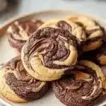 Freshly baked Brookie Cookies with chocolate chips and brownie layers.