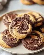 Freshly baked Brookie Cookies with chocolate chips and brownie layers.