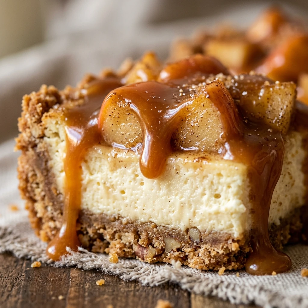 caramel apple cheesecake bars