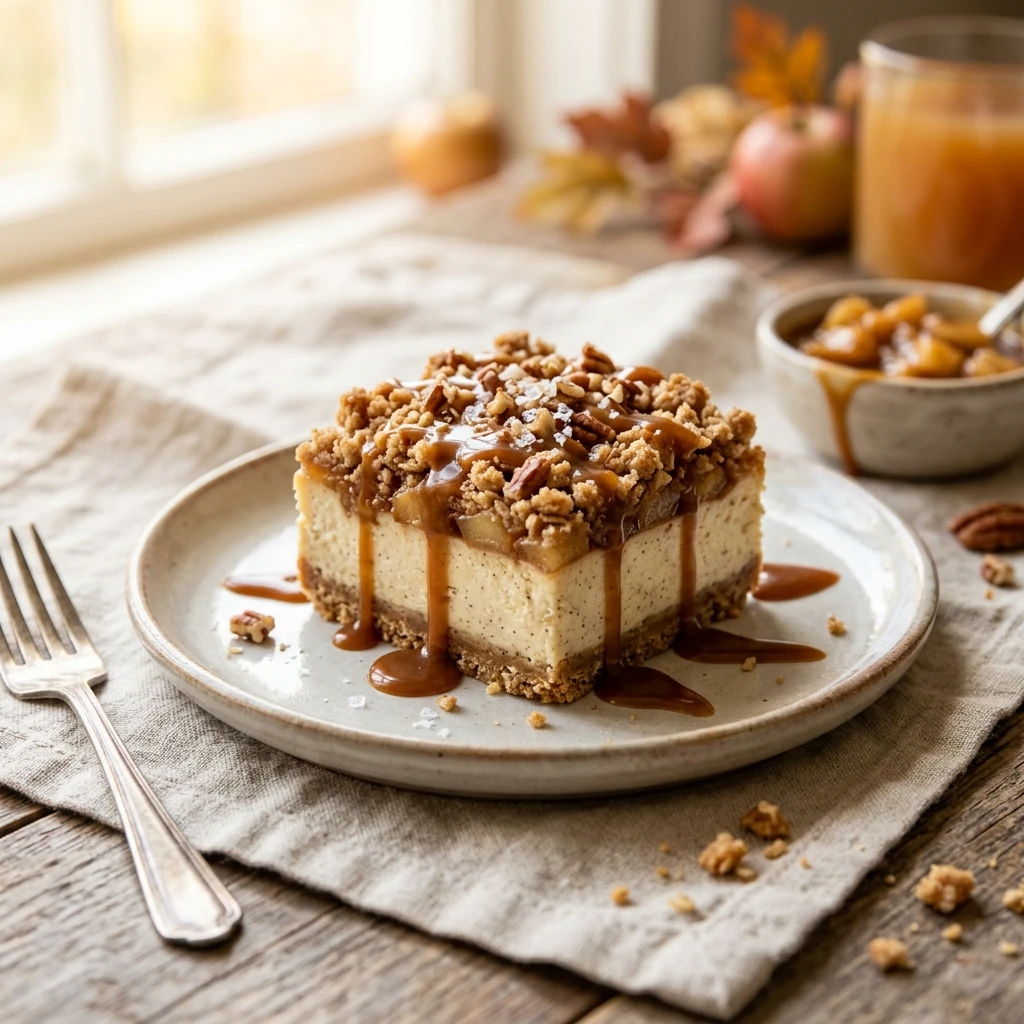 caramel apple cheesecake bars