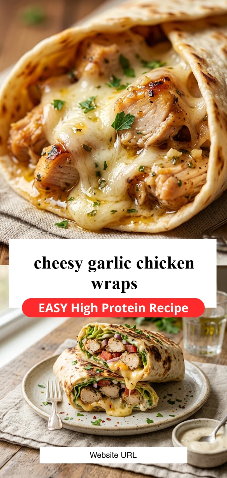 cheesy garlic chicken wraps