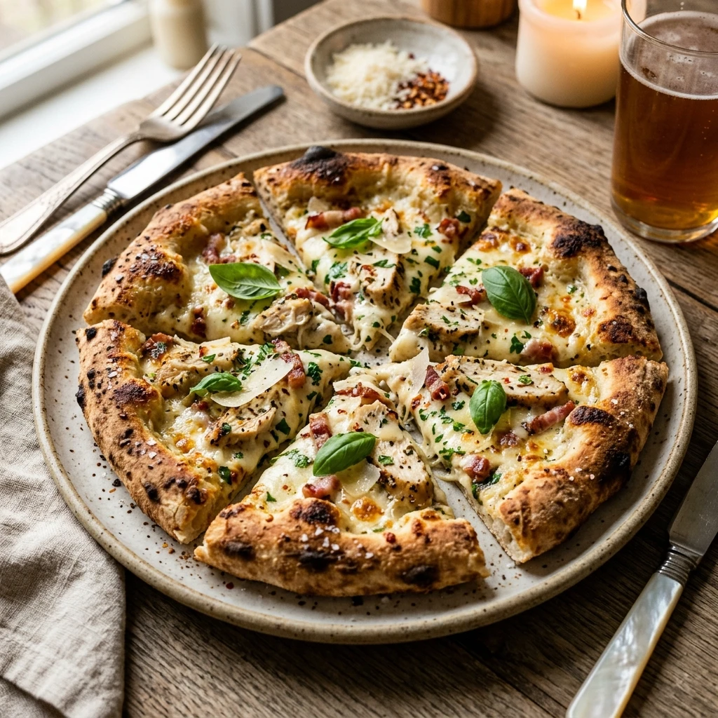 Chicken Alfredo Pizza