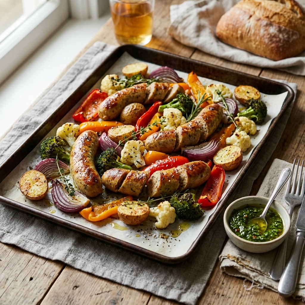 chicken sausage sheet pan dinner