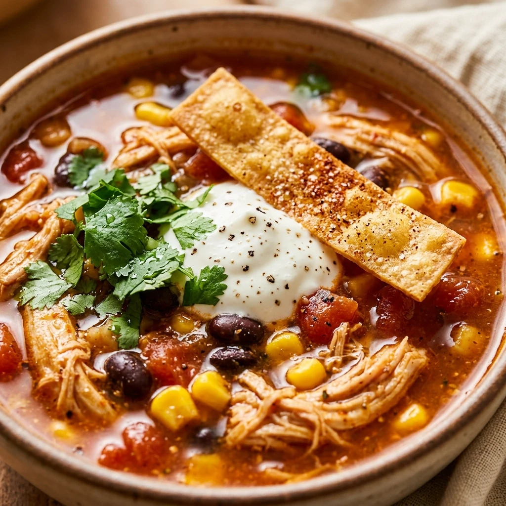 Crockpot Chicken Tortilla Soup