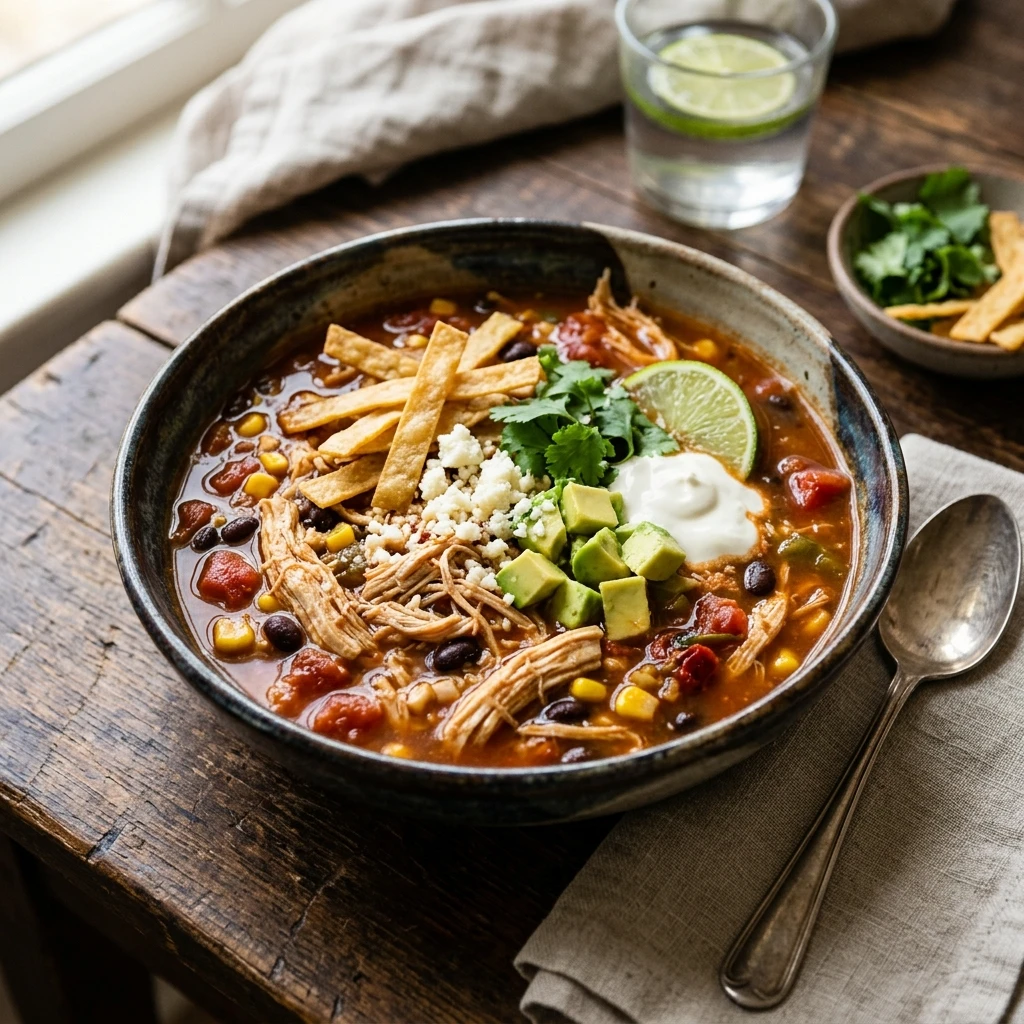 Crockpot Chicken Tortilla Soup