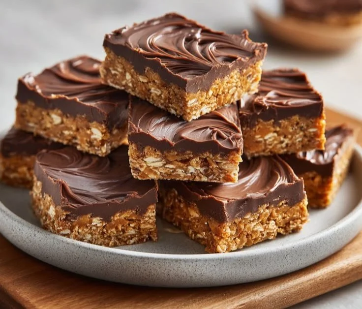 Greek Yogurt Chocolate Peanut Butter Protein Bars ready to nourish your day