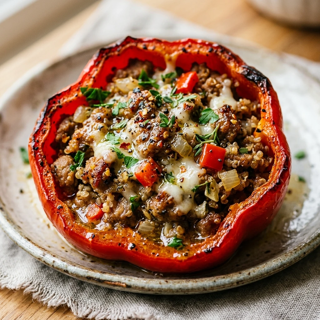ground turkey stuffed peppers