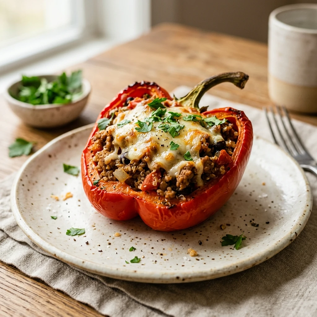 ground turkey stuffed peppers