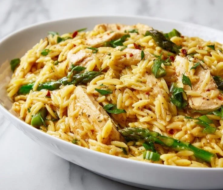 High protein chicken orzo dish packed with flavor and nutrition
