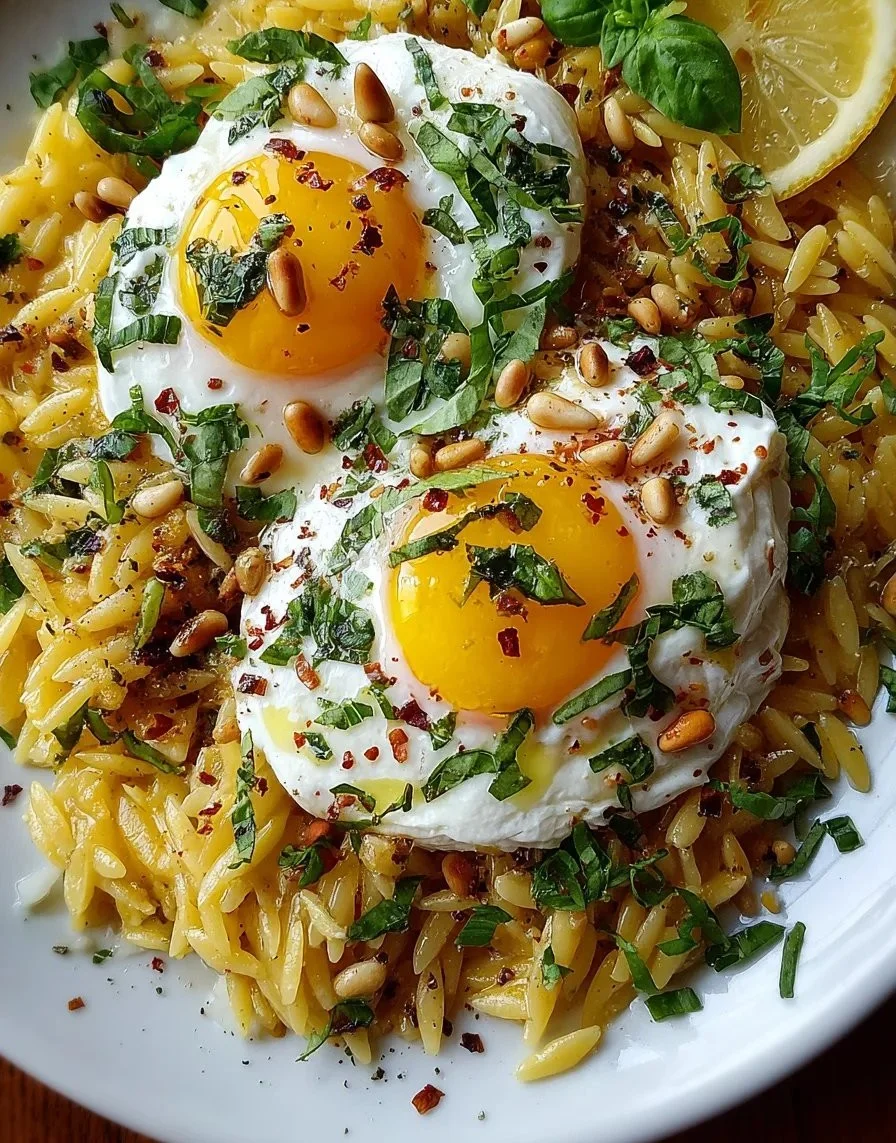Creamy Lemon Basil Orzo with Burrata, a delicious Mediterranean pasta dish.