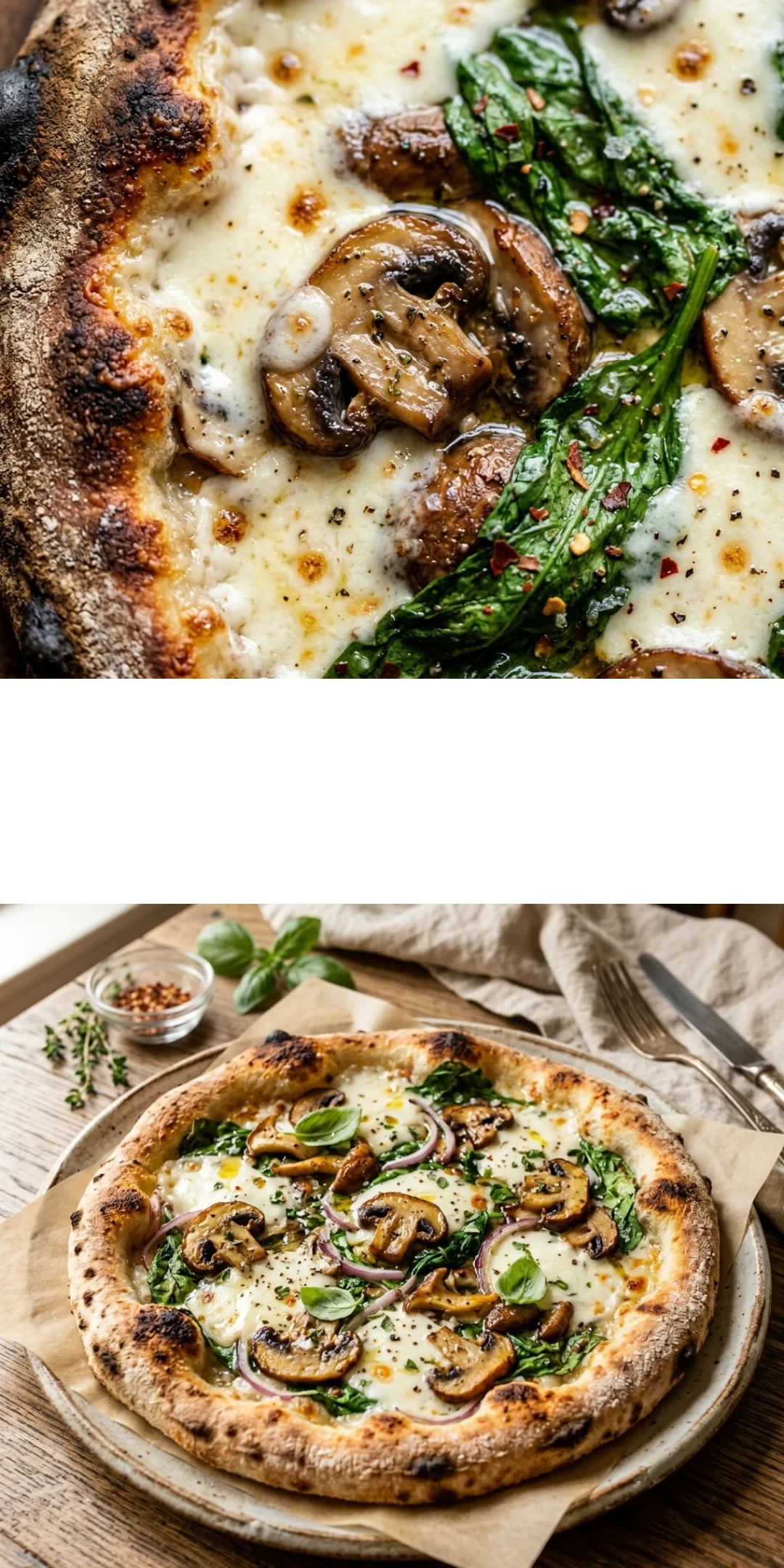 Mushroom Spinach Pizza