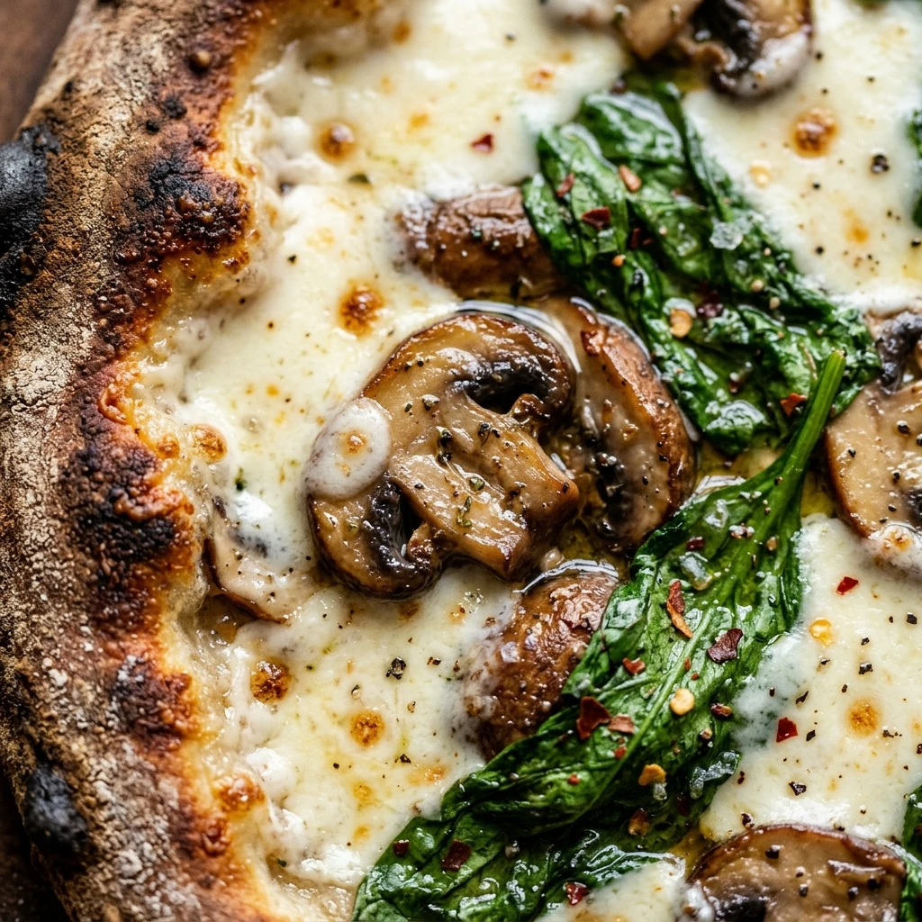 Mushroom Spinach Pizza