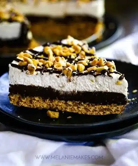 Delicious no bake drumstick ice cream pie with a crunchy crust and creamy topping