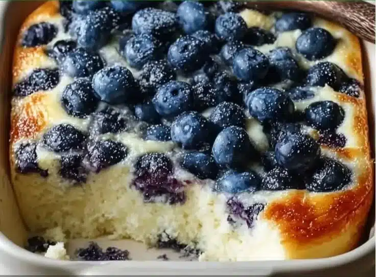 Delicious protein-powered blueberry cottage cheese breakfast bake served in a bowl