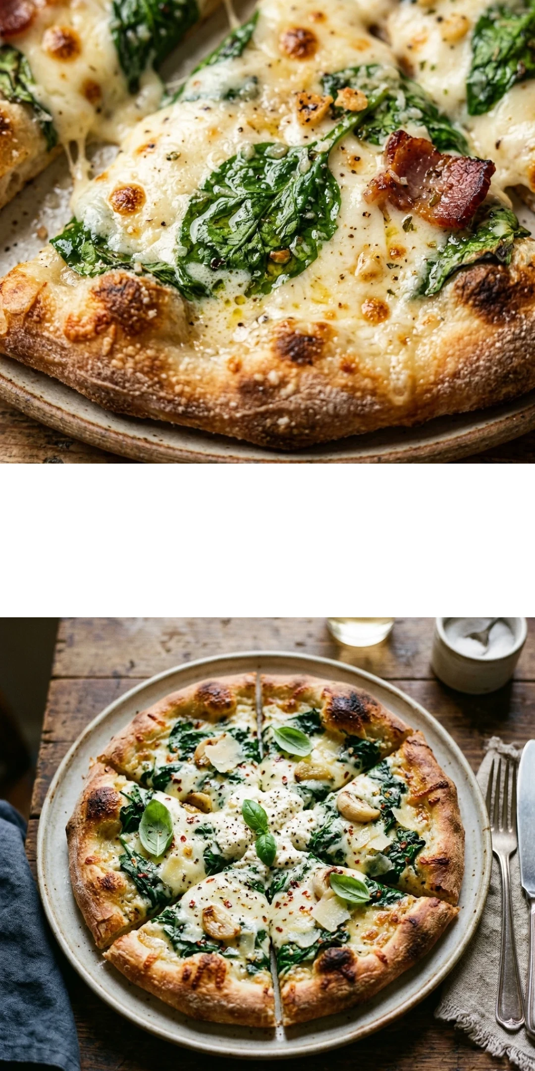 Spinach Alfredo Pizza
