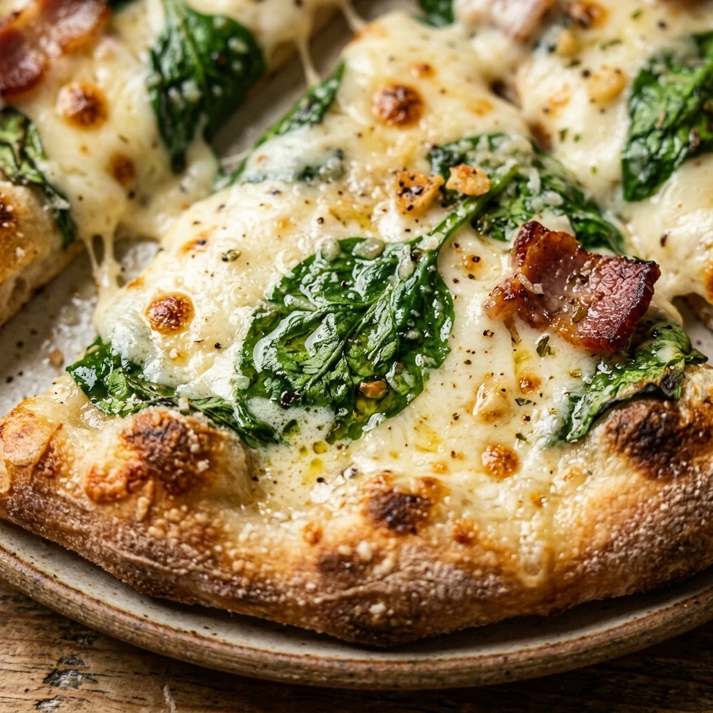 Spinach Alfredo Pizza