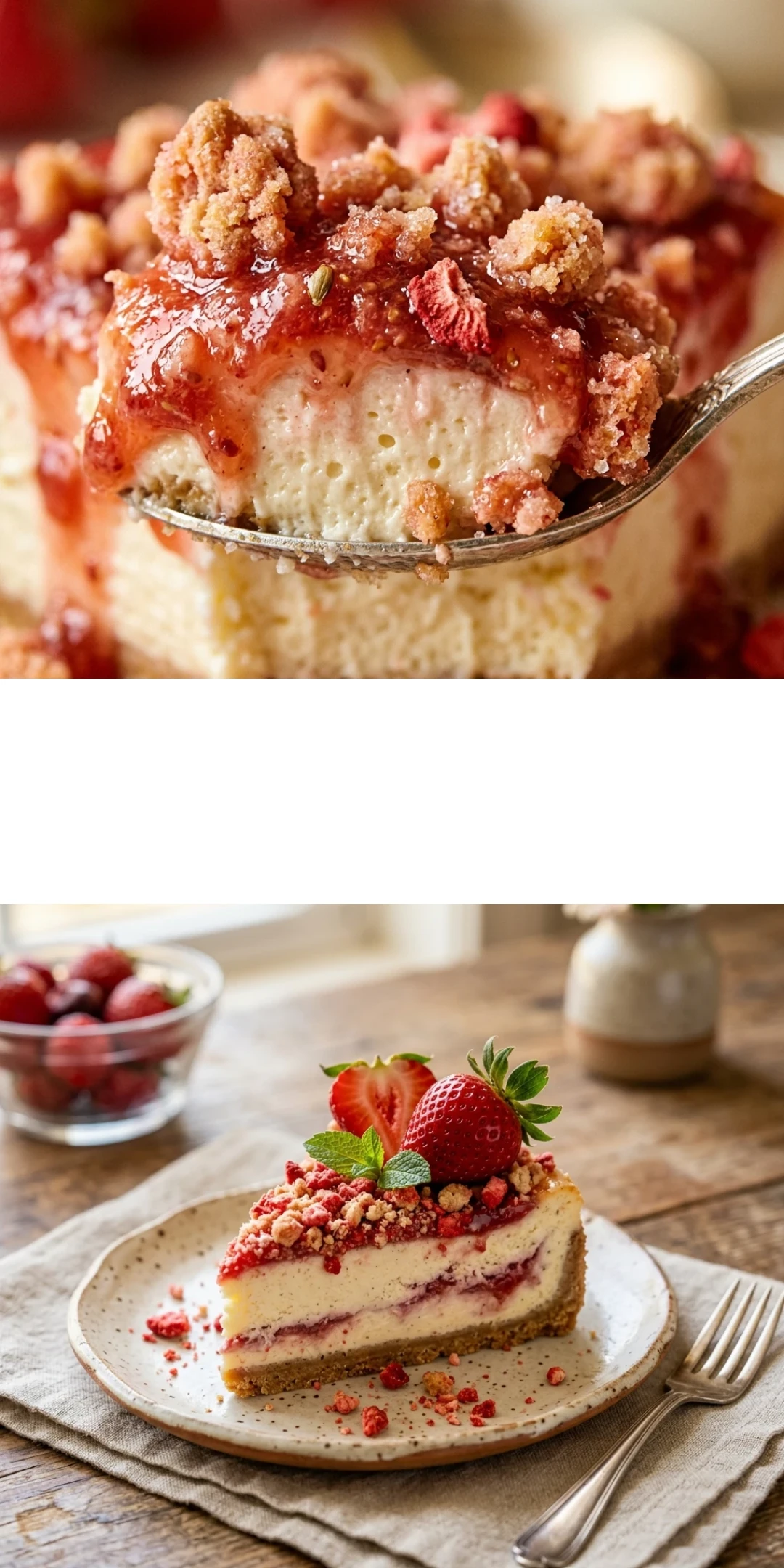 Strawberry Crunch Cheesecake
