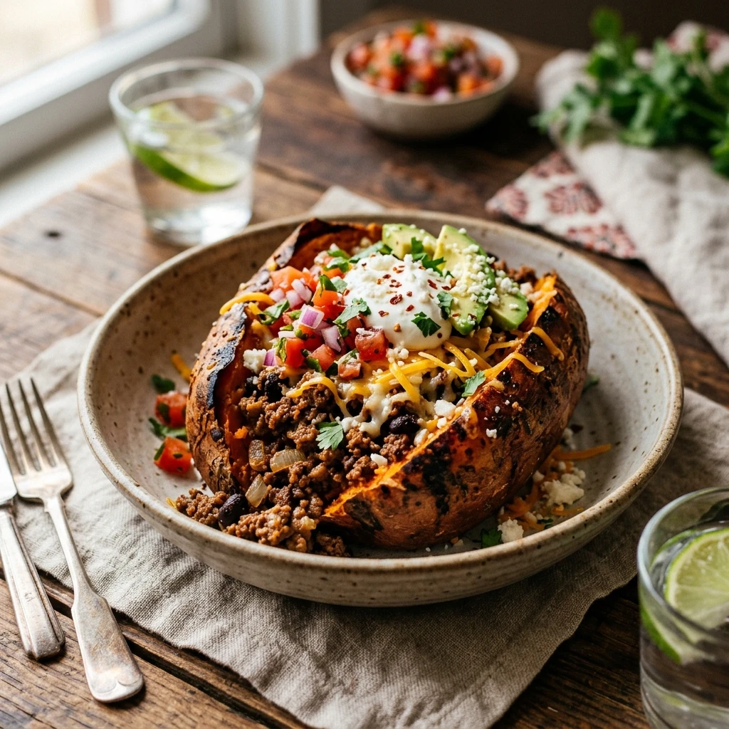 Taco Stuffed Sweet Potatoes
