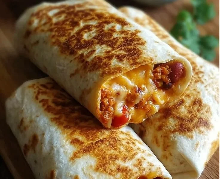Delicious vegetarian bean burritos with fresh ingredients and spices